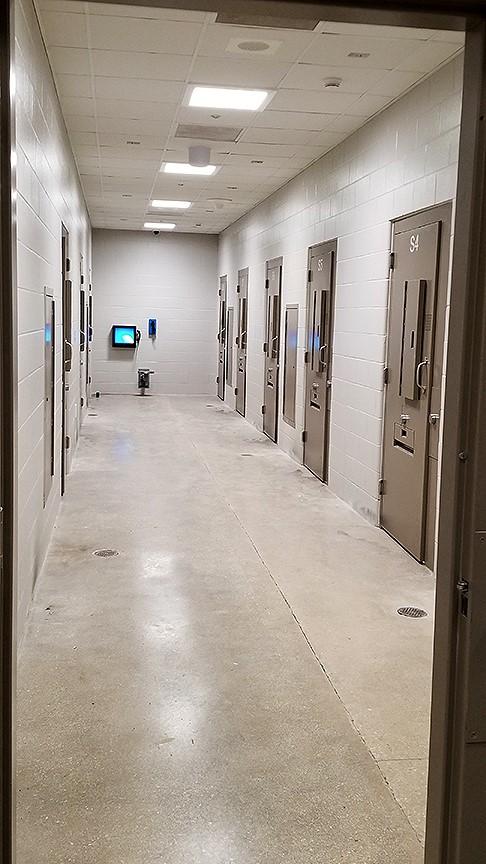 Hallway into jail cells 