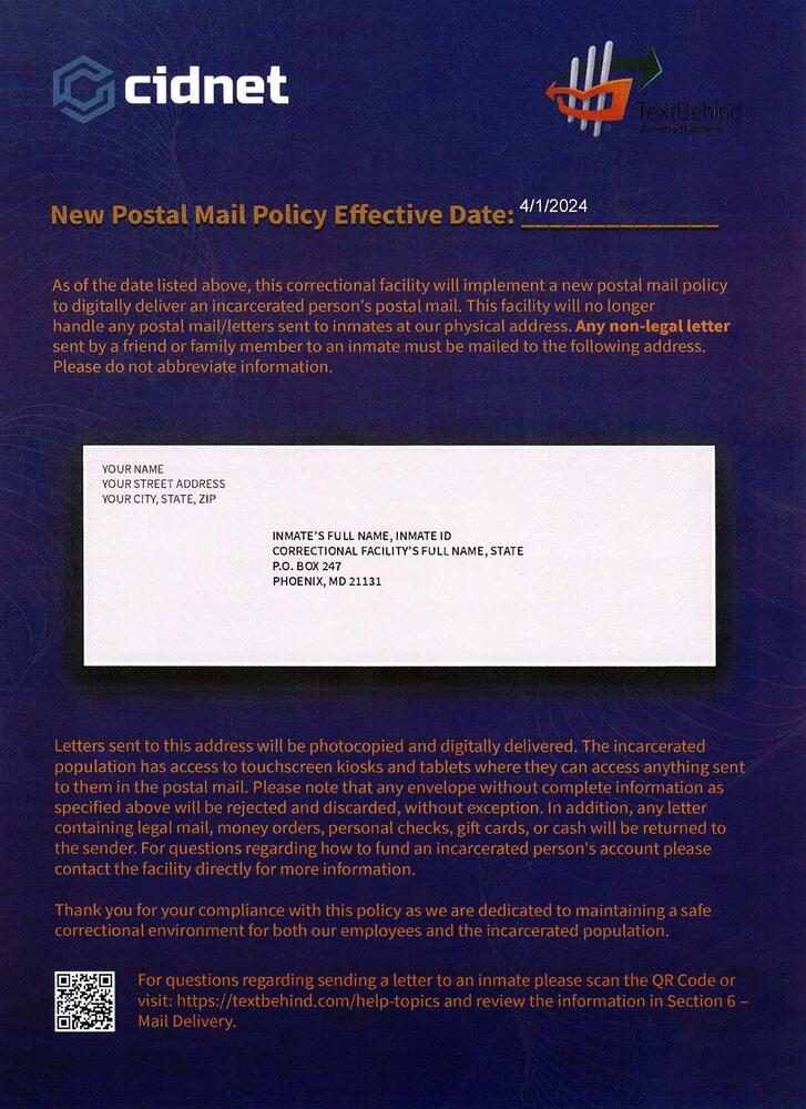 New Postal Mail Policy 