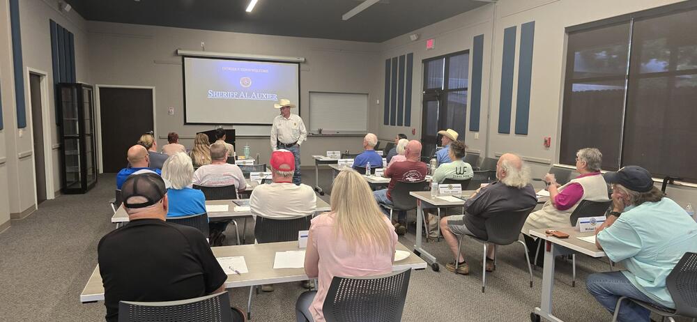 Sheriff speaking to the attendees of the Sheriff's Citizen Academy