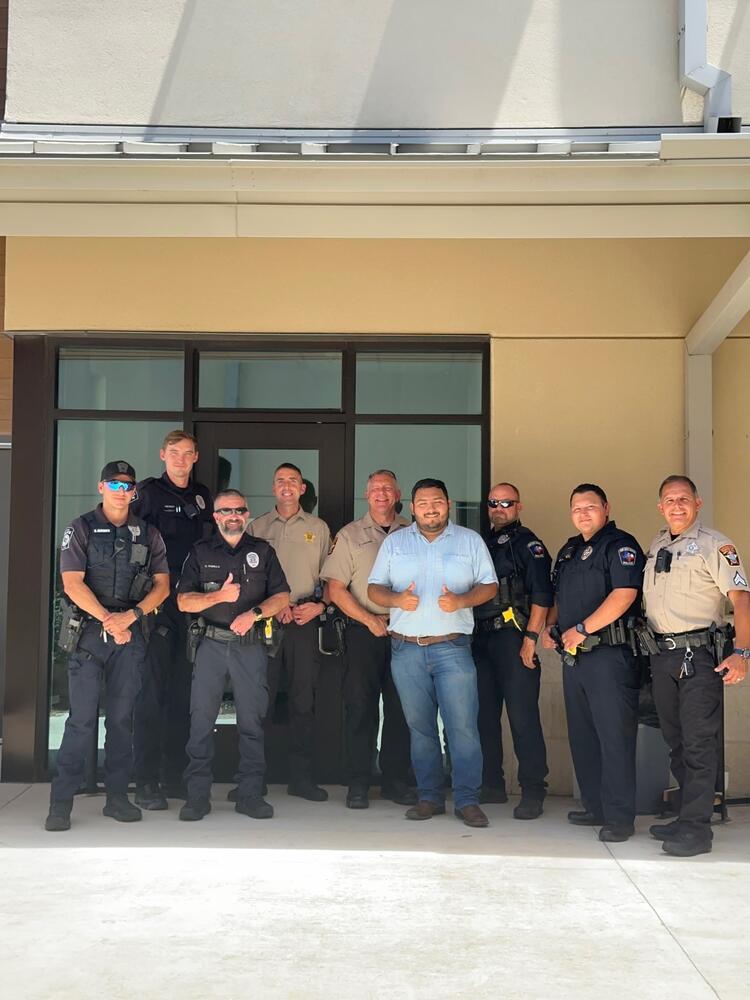 Group of Officers with the Taco Man