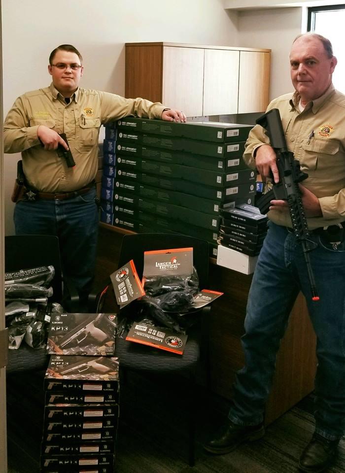 Sheriffs with airsoft guns from donation