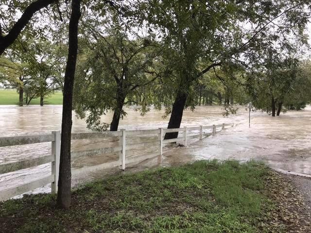 Low road area flooded 