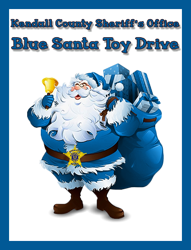Blue Santa Toy Drive Flyer with a Blue Santa 