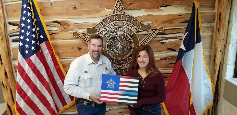 American Flag Painting Presented to the Sheriff 