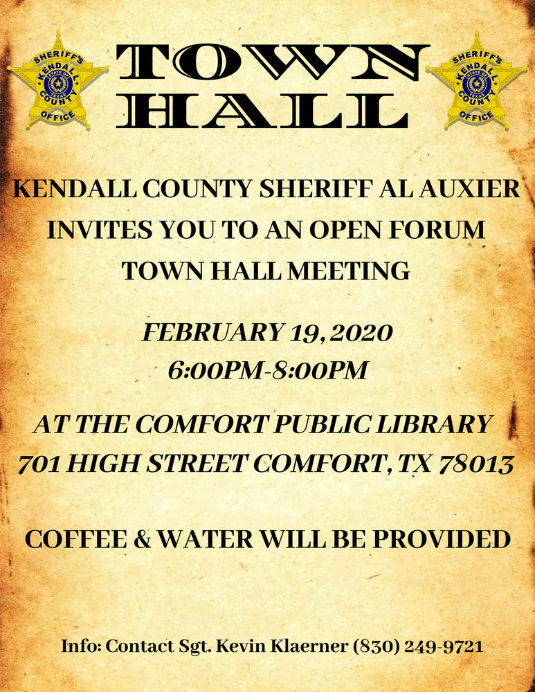 Comfort Town Hall Meeting Flyer