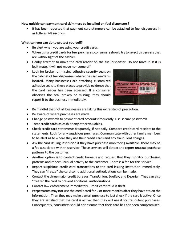 Credit Card Skimmer More Information