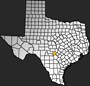 Map showing Kendall County location within the state of Texas
